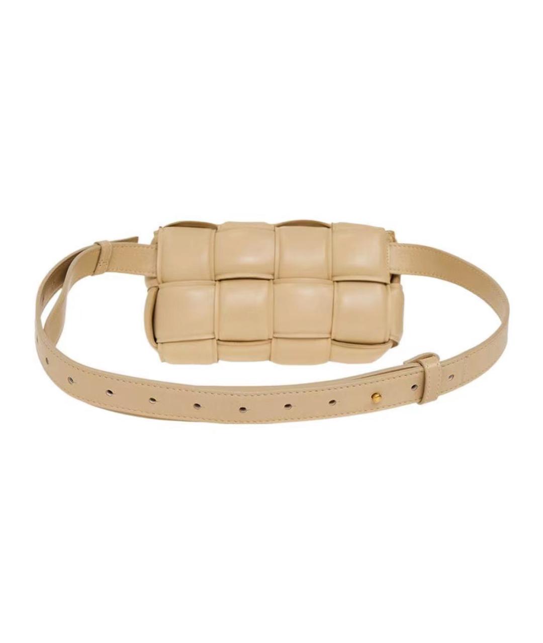 BOTTEGA VENETA Бежевая кожаная поясная сумка, фото 2