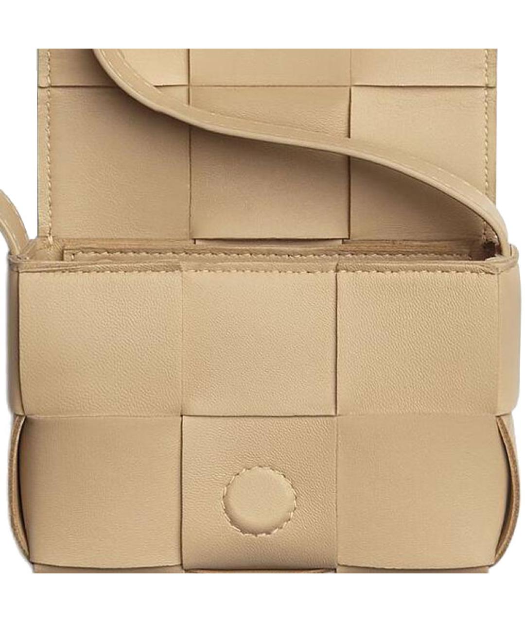 BOTTEGA VENETA Бежевая кожаная сумка через плечо, фото 6