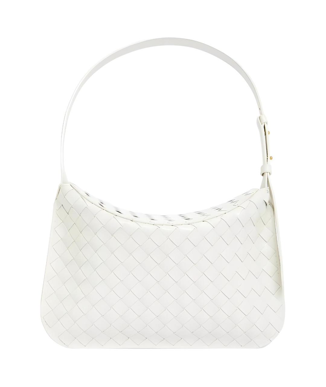 BOTTEGA VENETA Белая кожаная сумка через плечо, фото 2