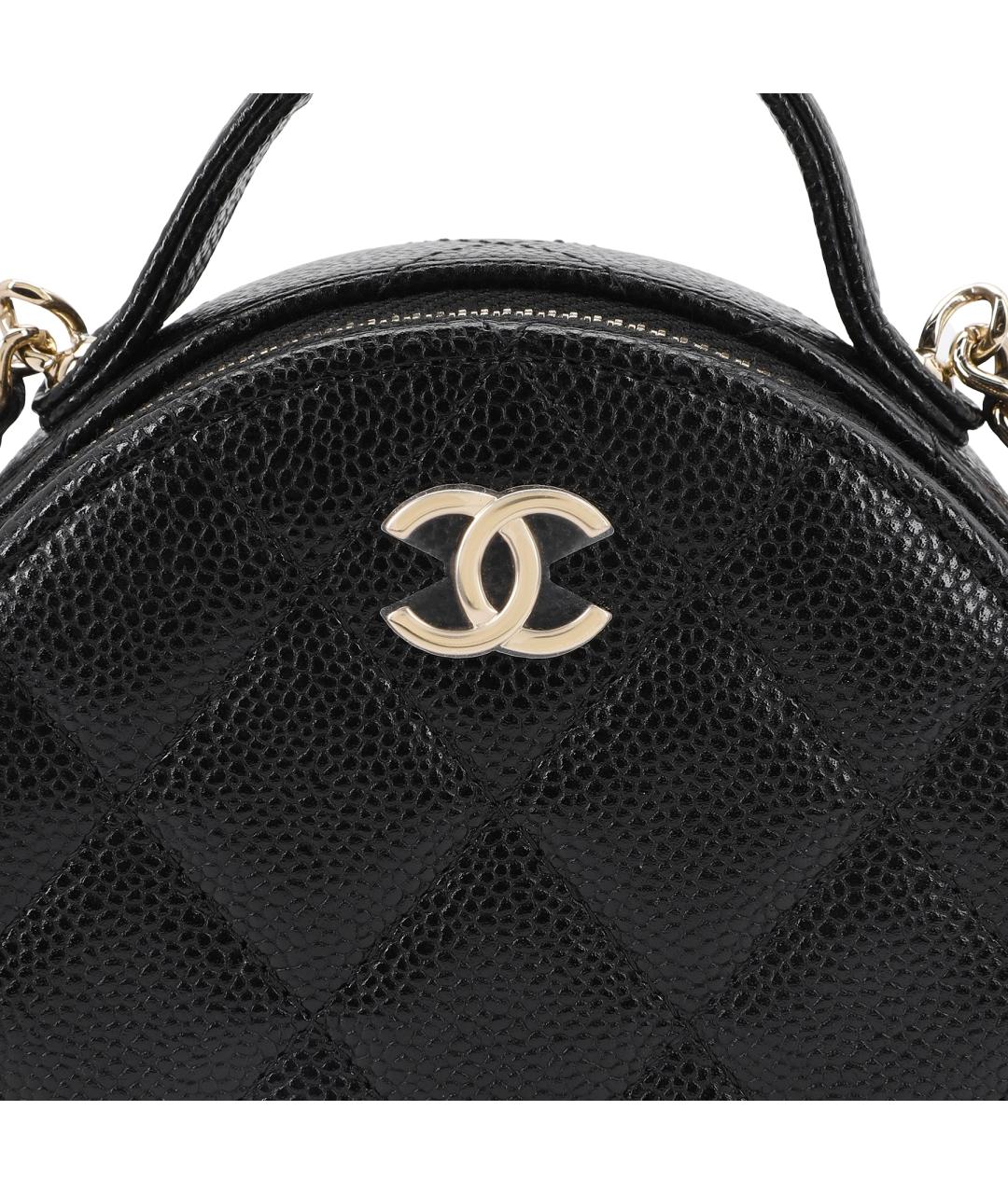 CHANEL Черная кожаная сумка с короткими ручками, фото 5