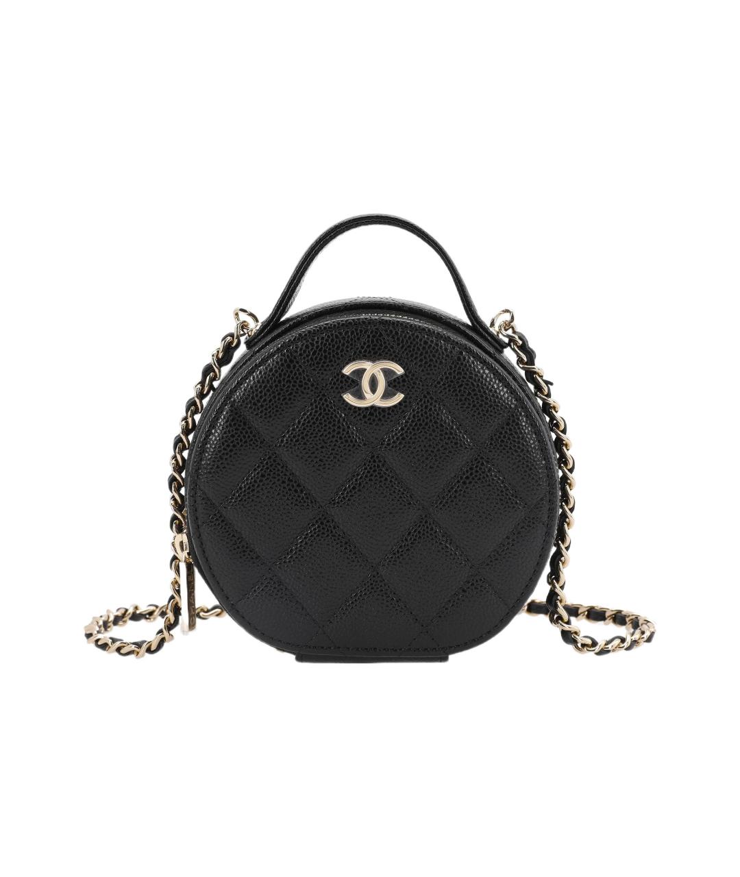 CHANEL Черная кожаная сумка с короткими ручками, фото 1