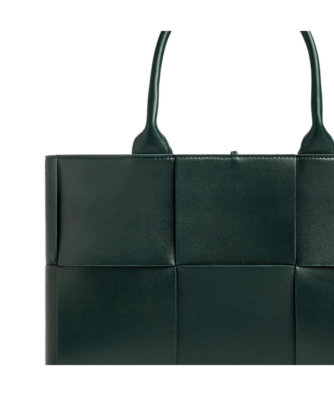 BOTTEGA VENETA Хаки кожаная сумка тоут, фото 5