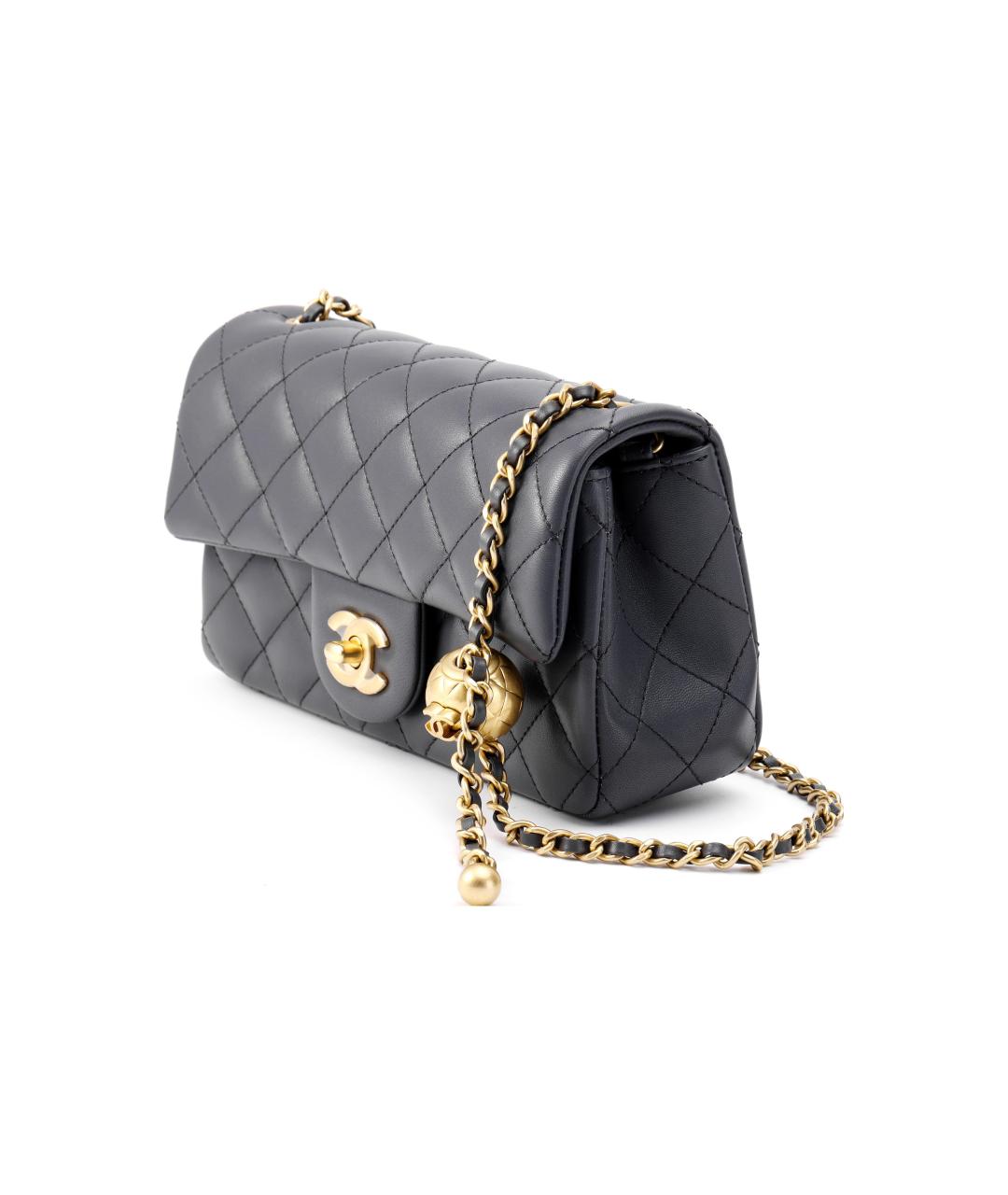 CHANEL Черная кожаная сумка через плечо, фото 2