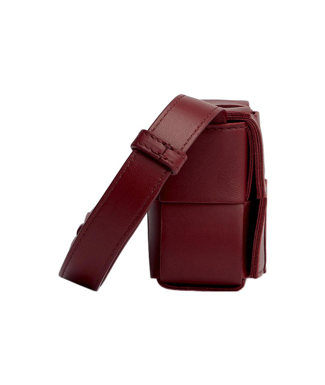 BOTTEGA VENETA Бордовая кожаная сумка через плечо, фото 2