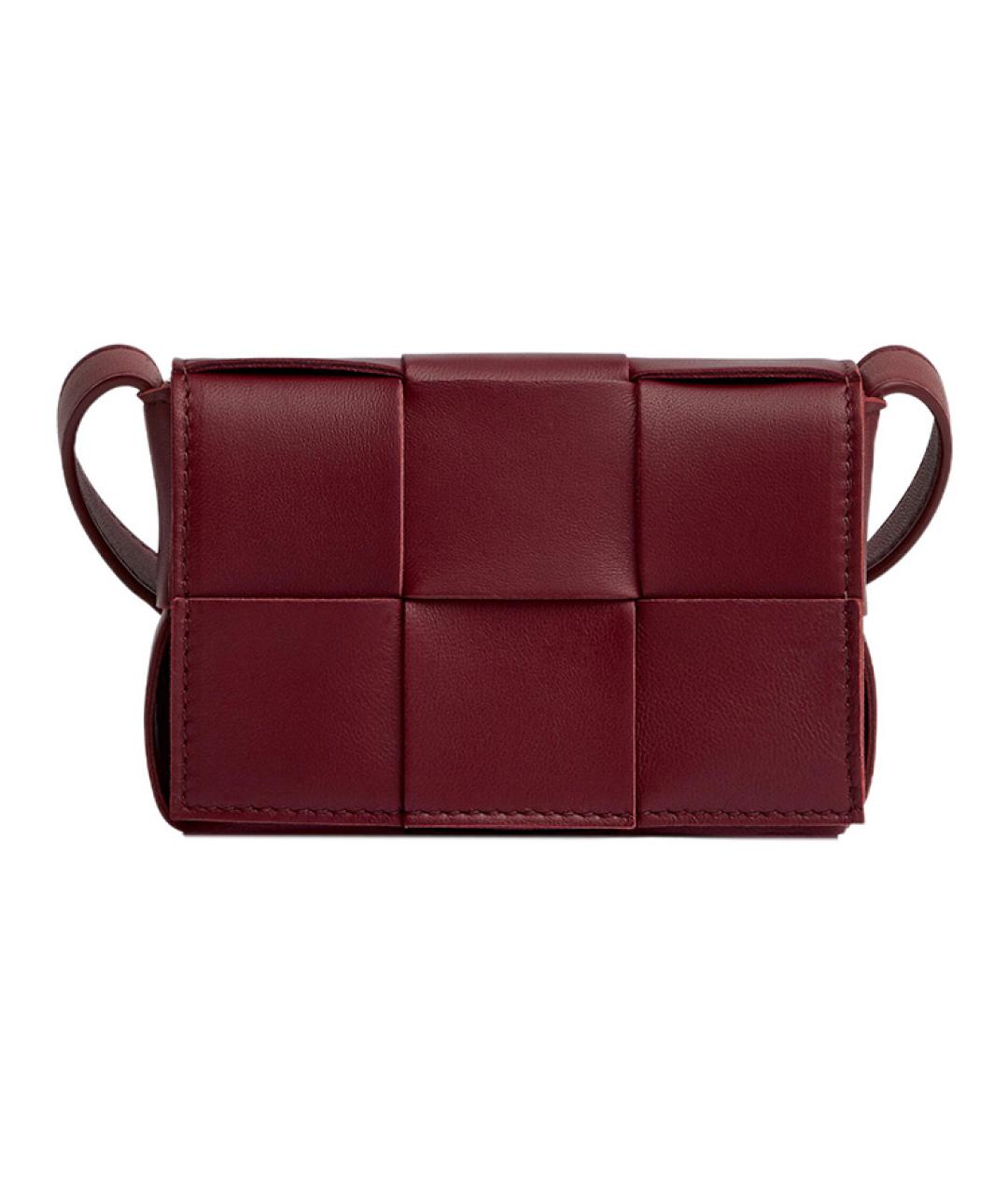 BOTTEGA VENETA Бордовая кожаная сумка через плечо, фото 1