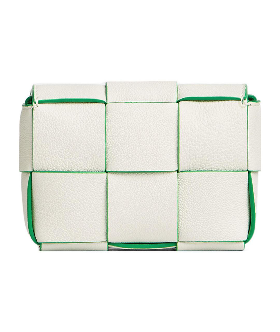 BOTTEGA VENETA Белая кожаная сумка через плечо, фото 4