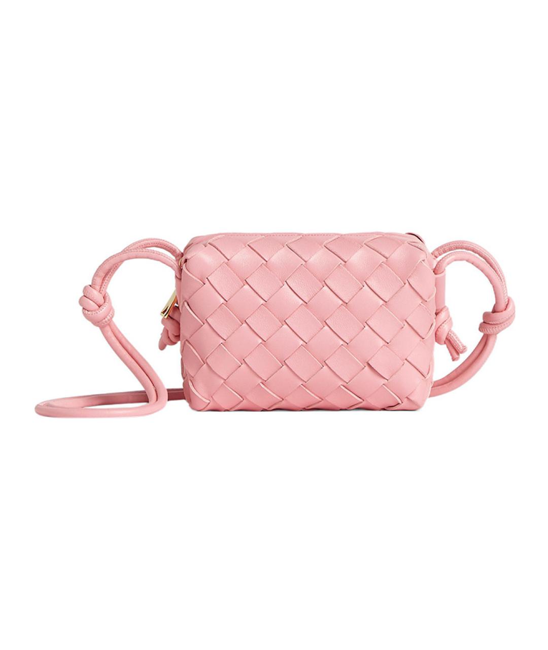 BOTTEGA VENETA Розовая кожаная сумка через плечо, фото 1