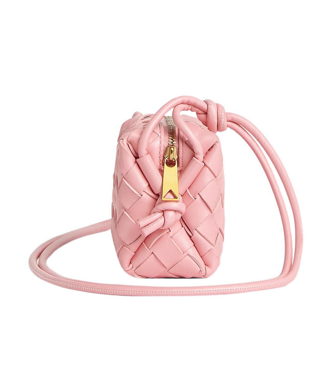BOTTEGA VENETA Розовая кожаная сумка через плечо, фото 2