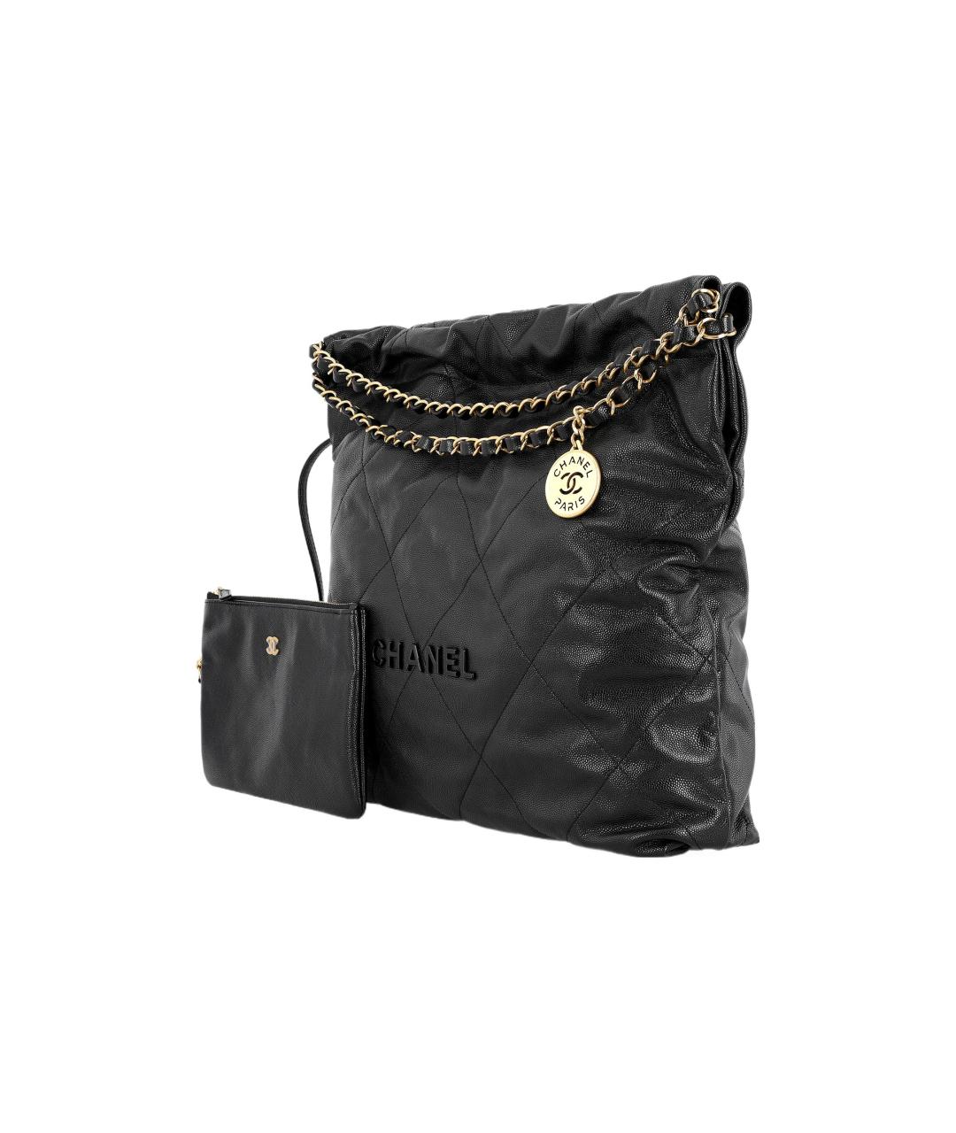 CHANEL Черная кожаная сумка тоут, фото 2