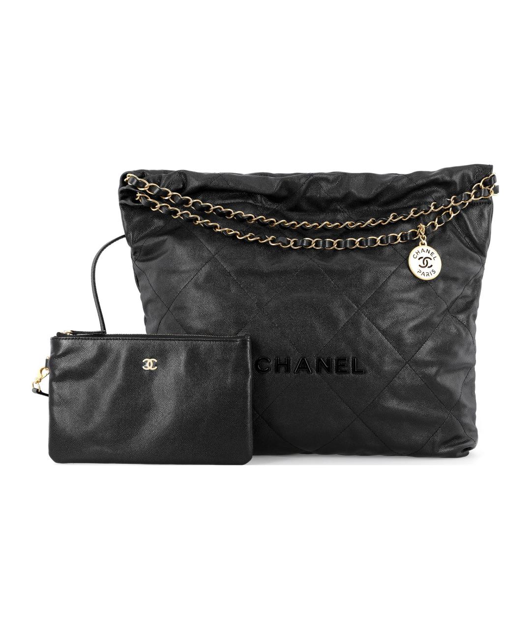 CHANEL Черная кожаная сумка тоут, фото 1