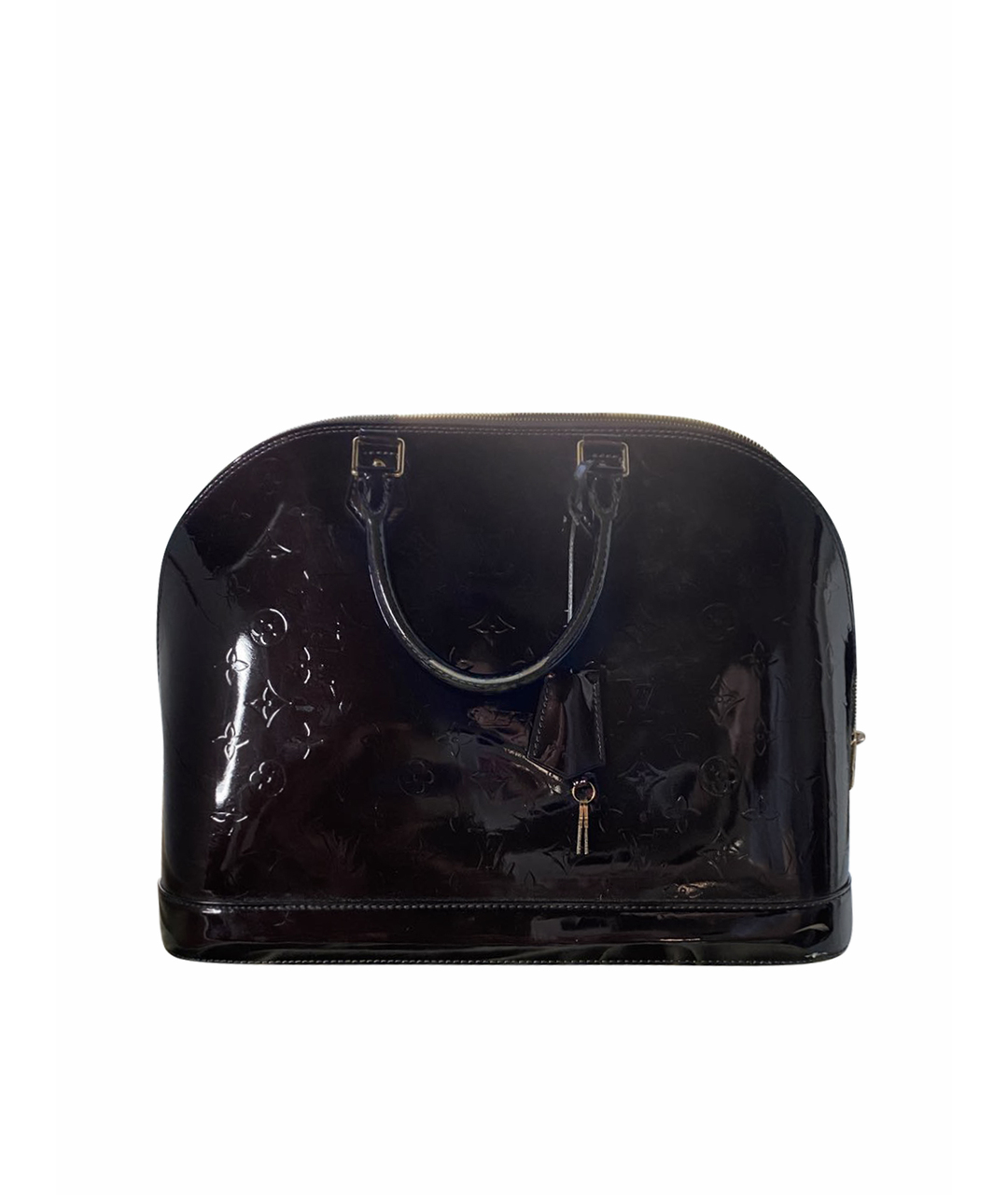 LOUIS VUITTON PRE-OWNED Бордовая сумка с короткими ручками из лакированной кожи, фото 1