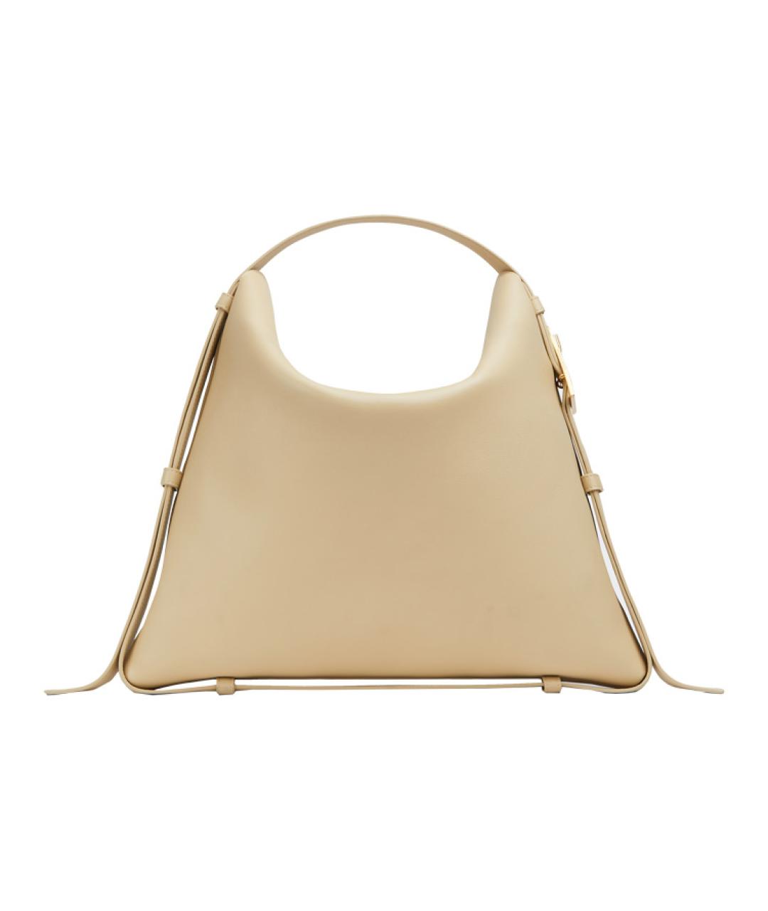 BOTTEGA VENETA Бежевая кожаная сумка через плечо, фото 4