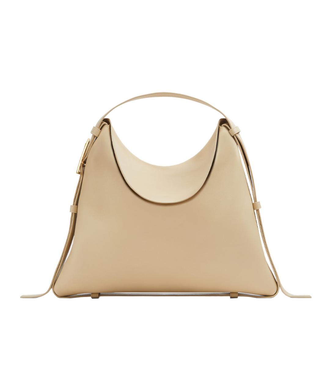 BOTTEGA VENETA Бежевая кожаная сумка через плечо, фото 1