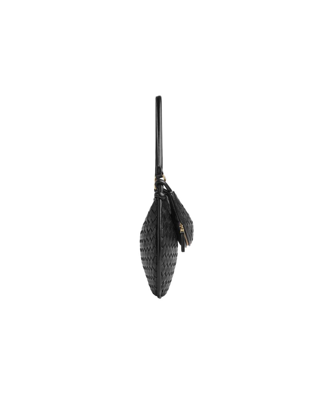 BOTTEGA VENETA Черная кожаная сумка через плечо, фото 3