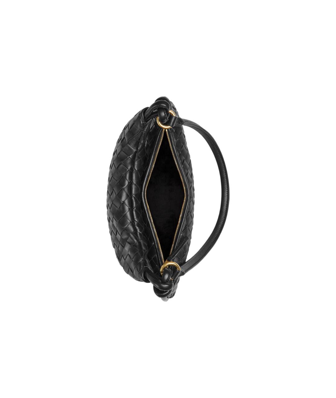 BOTTEGA VENETA Черная кожаная сумка через плечо, фото 5