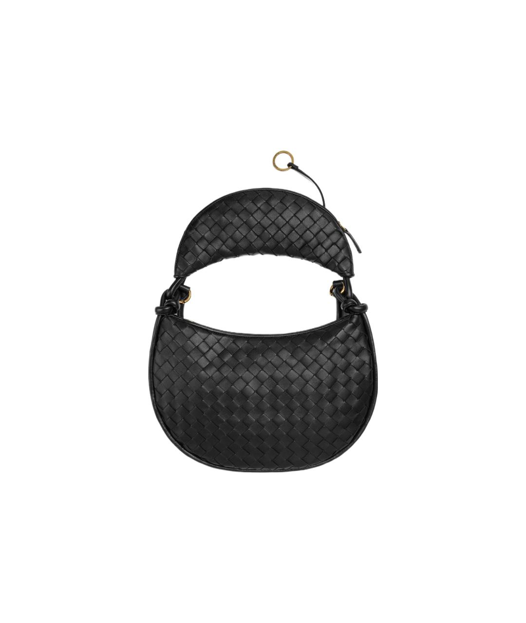 BOTTEGA VENETA Черная кожаная сумка через плечо, фото 2