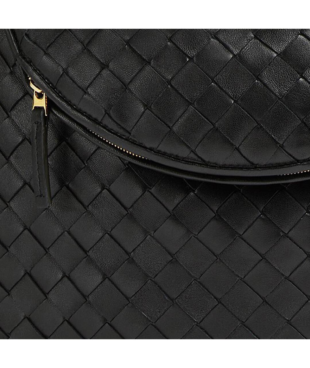 BOTTEGA VENETA Черная кожаная сумка через плечо, фото 6