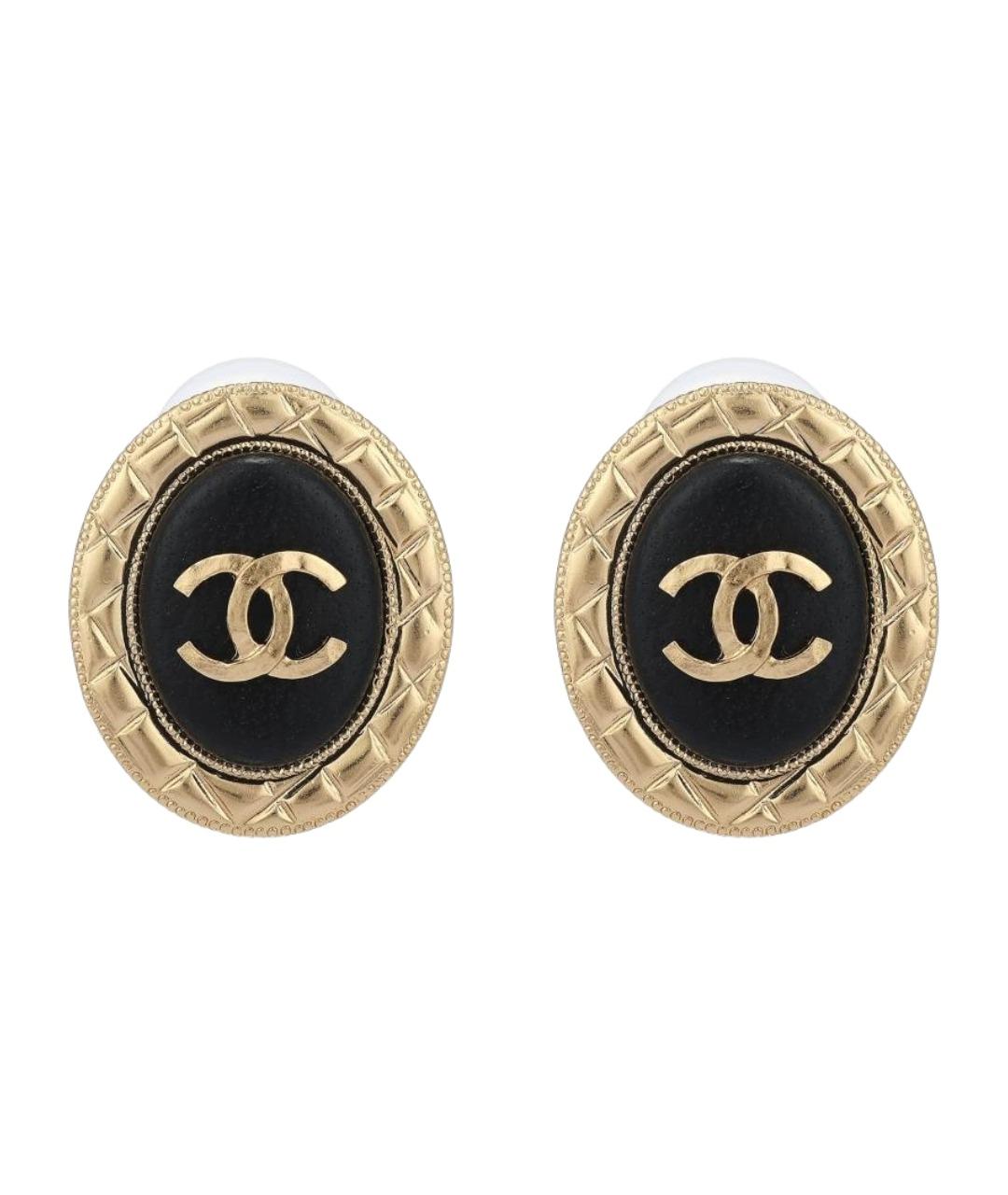 CHANEL Золотые металлические серьги, фото 1