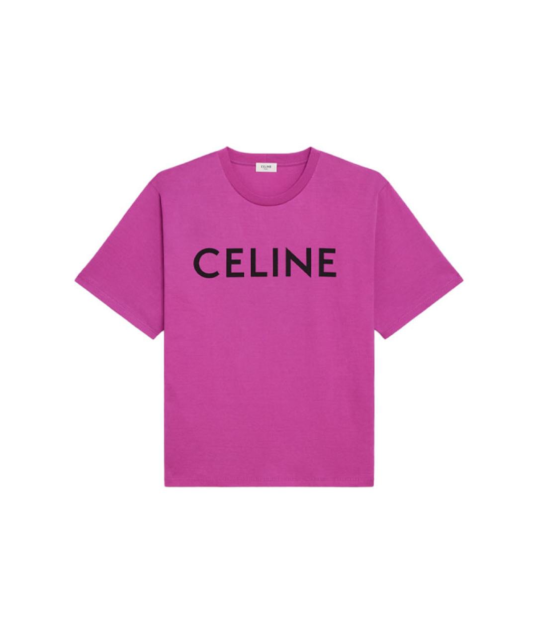 CELINE Розовая хлопковая футболка, фото 1