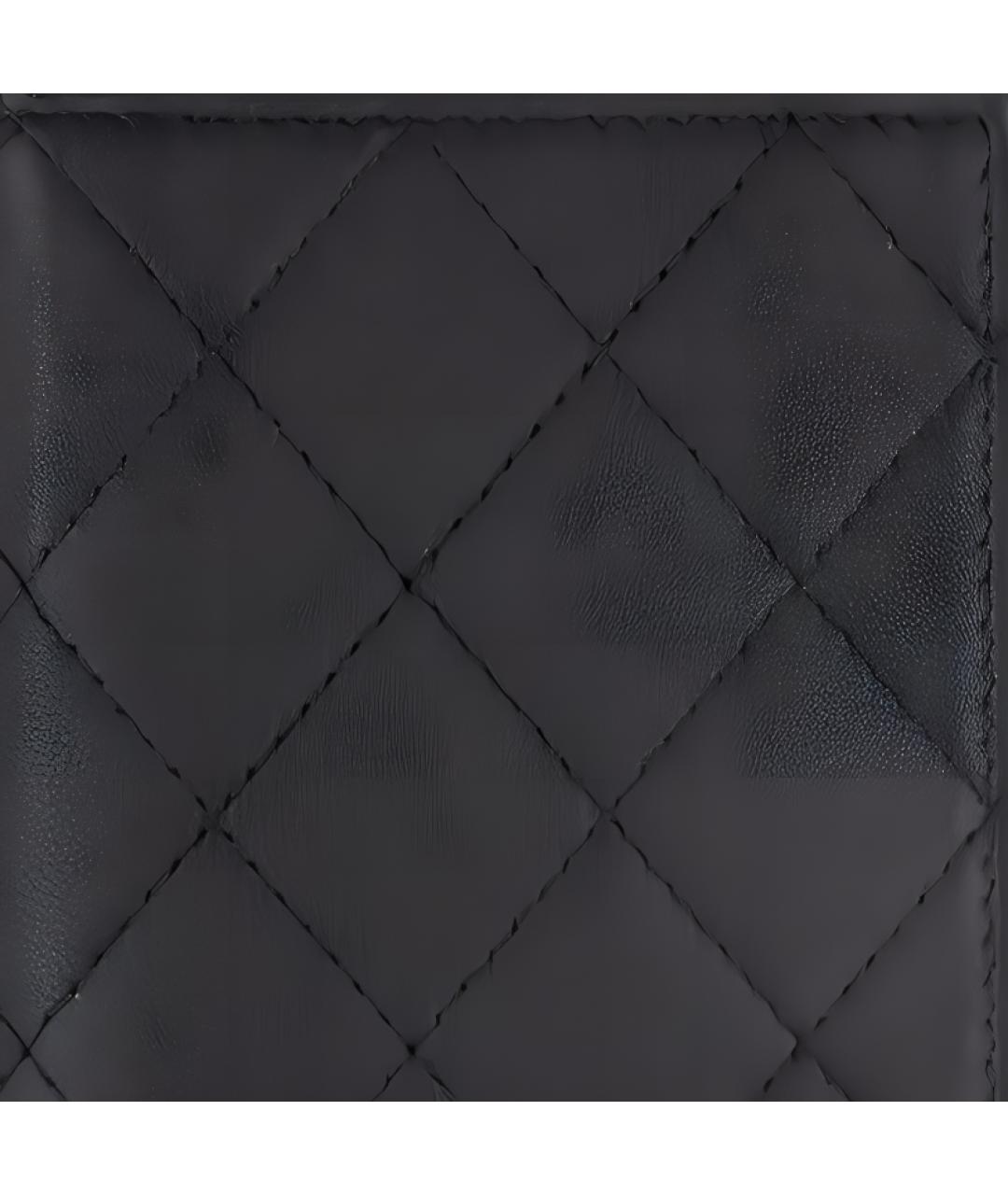 CHANEL Черный кожаный кошелек, фото 3