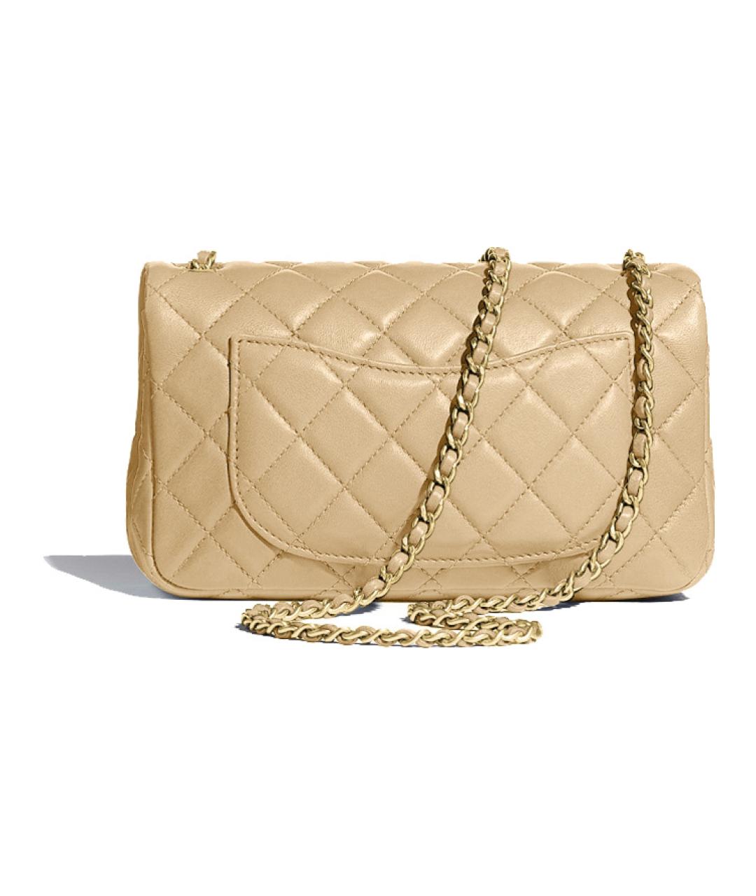 CHANEL Бежевая кожаная сумка через плечо, фото 2