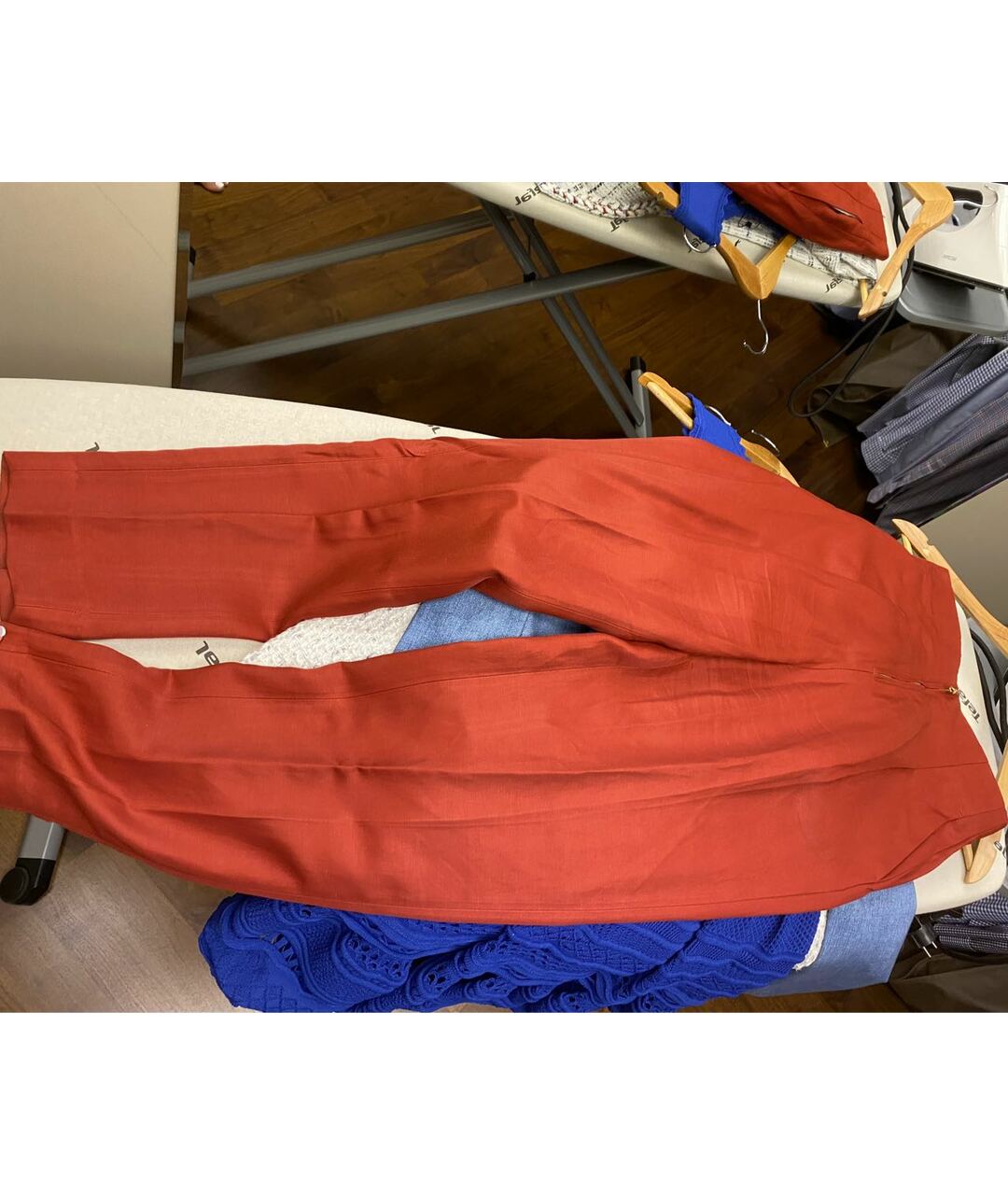 SANDRO Красный меховой костюм с брюками, фото 2