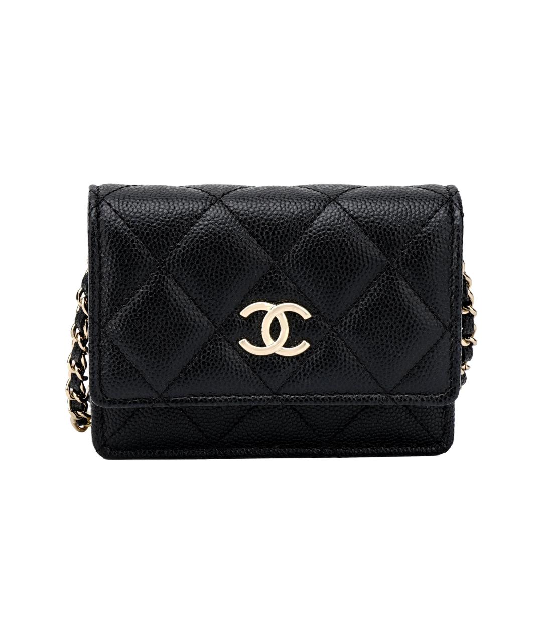 CHANEL Черный кожаный кардхолдер, фото 1