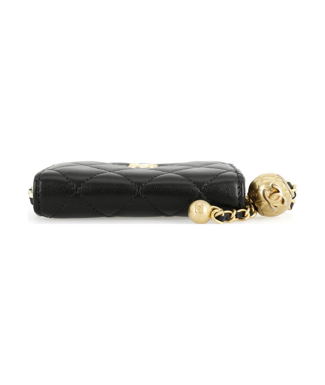 CHANEL Черный кожаный кошелек, фото 4