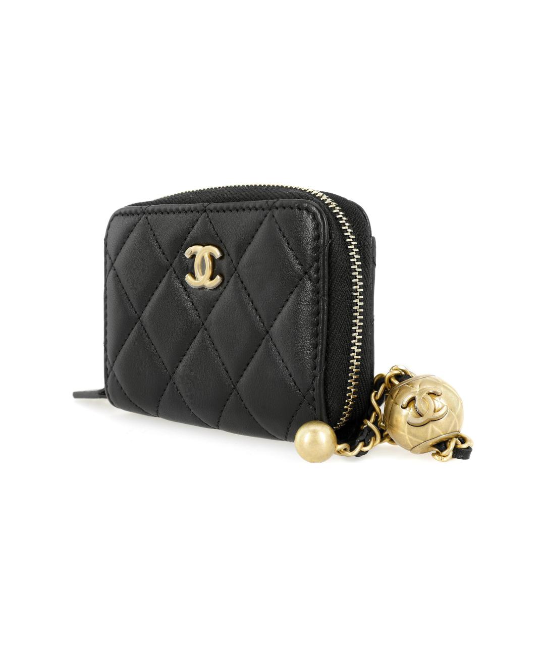 CHANEL Черный кожаный кошелек, фото 2