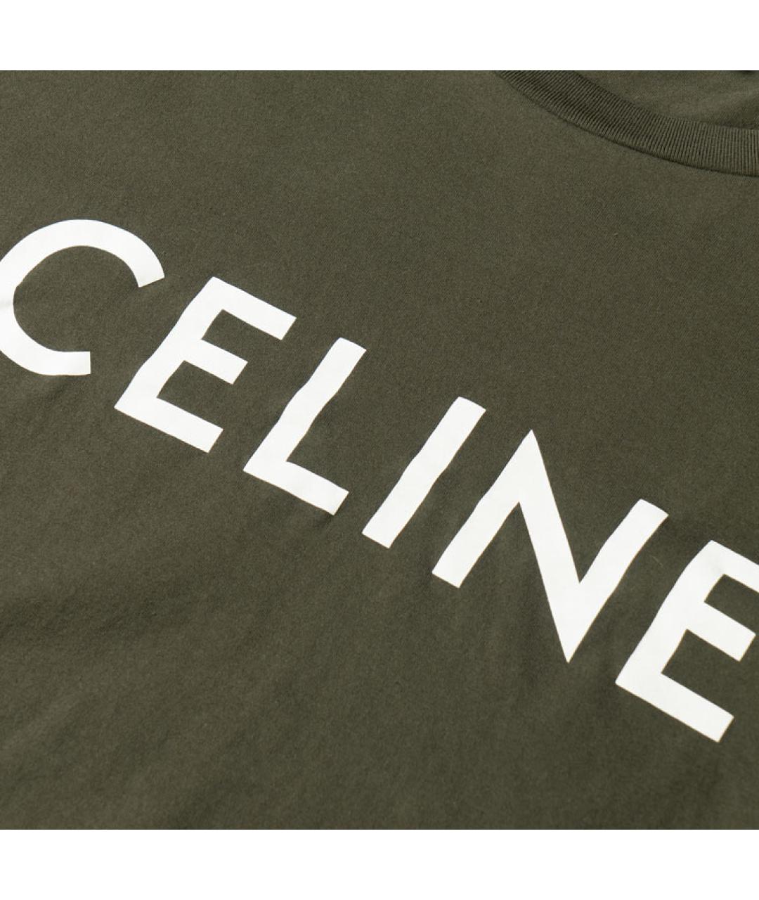 CELINE Хаки хлопковая футболка, фото 6