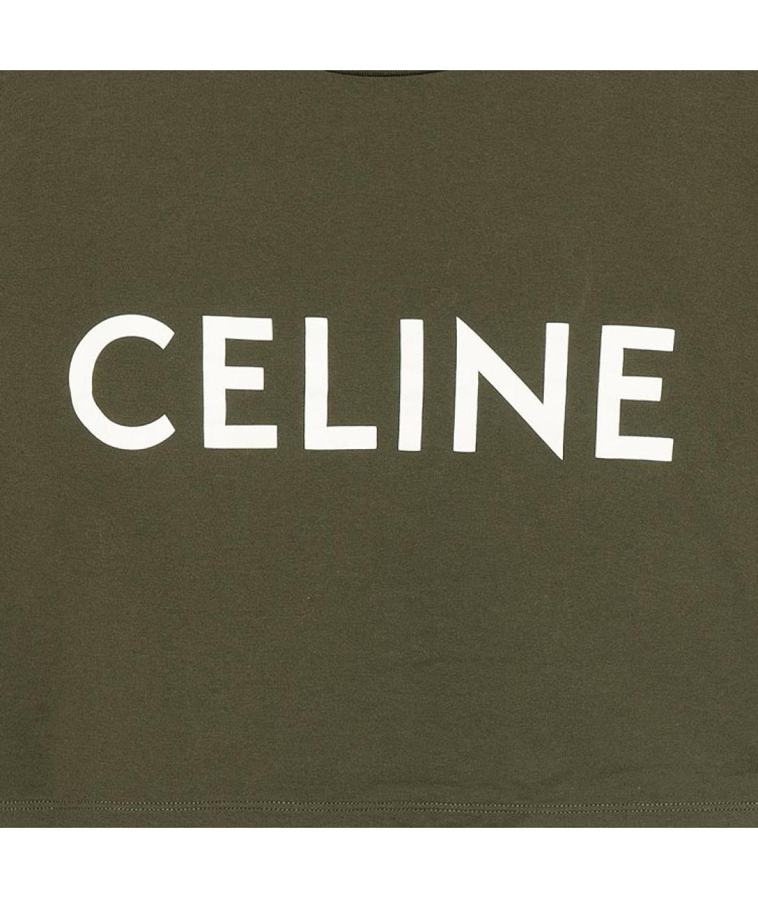 CELINE Хаки хлопковая футболка, фото 3