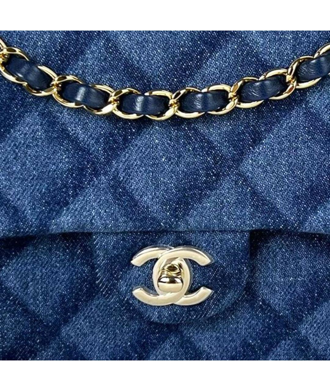 CHANEL Темно-синяя деним сумка через плечо, фото 3