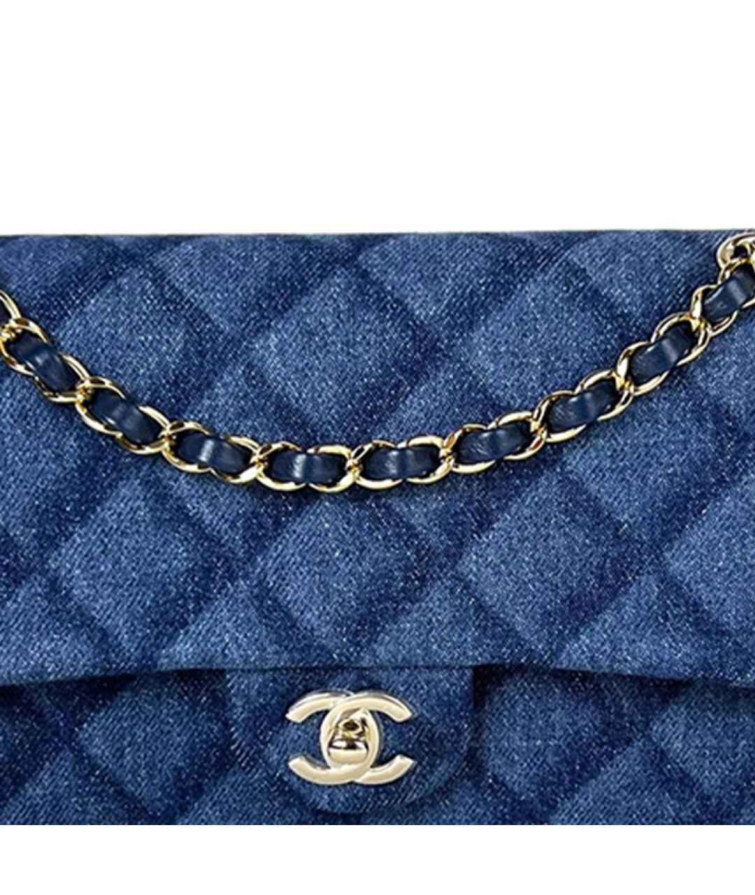 CHANEL Темно-синяя деним сумка через плечо, фото 5