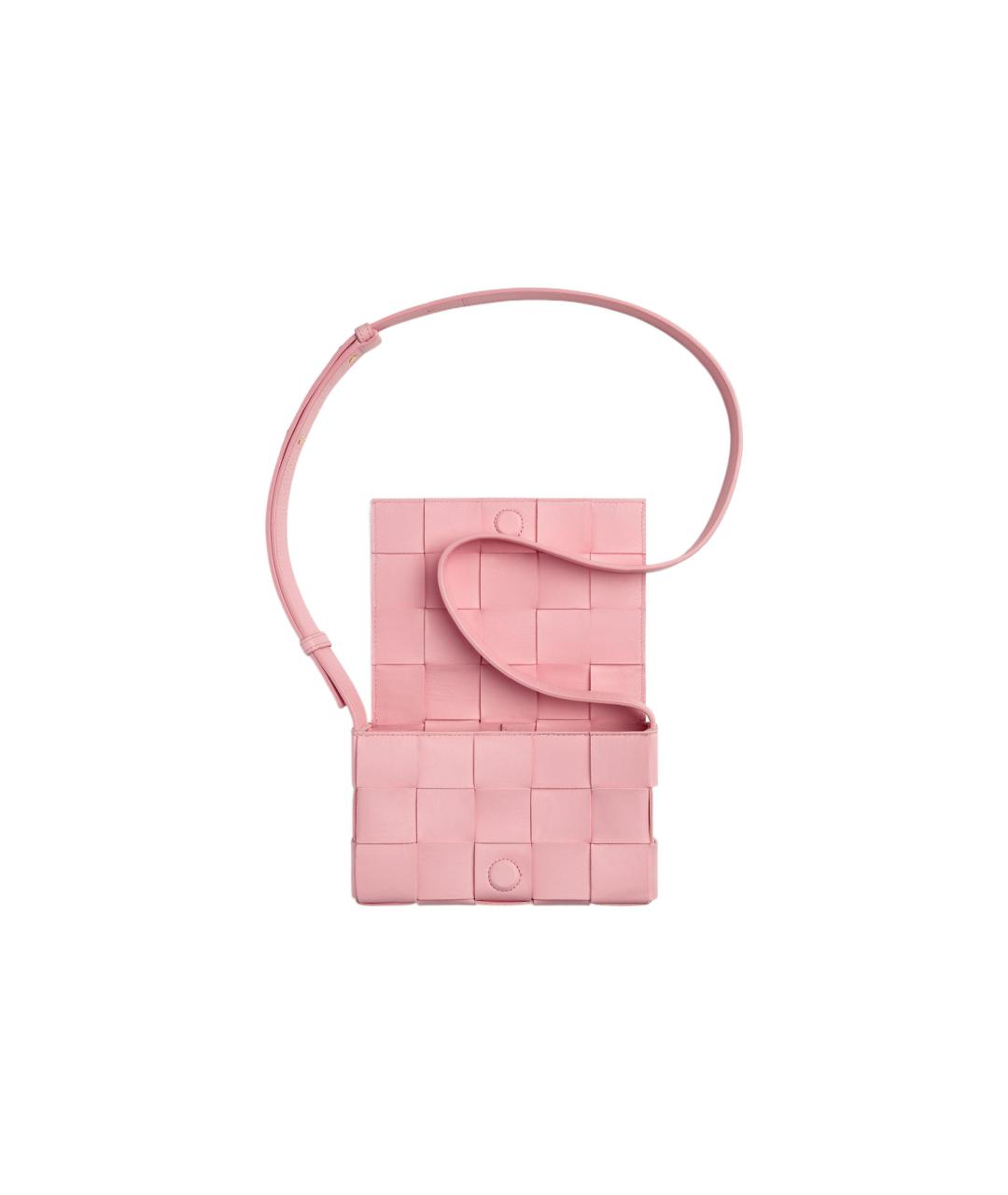 BOTTEGA VENETA Розовая кожаная сумка через плечо, фото 4