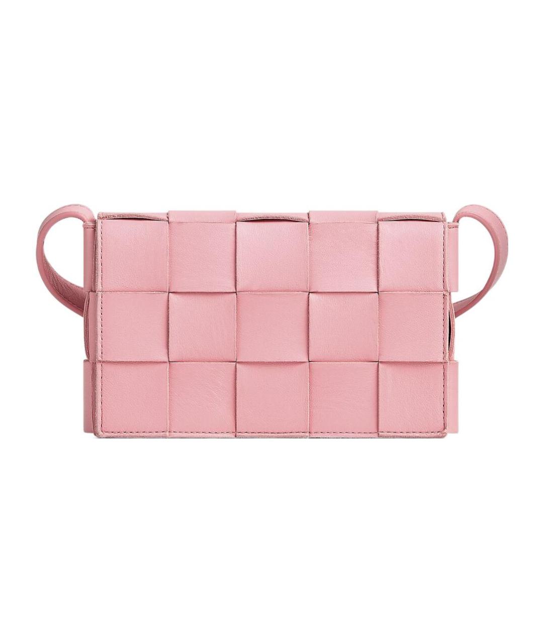 BOTTEGA VENETA Розовая кожаная сумка через плечо, фото 5