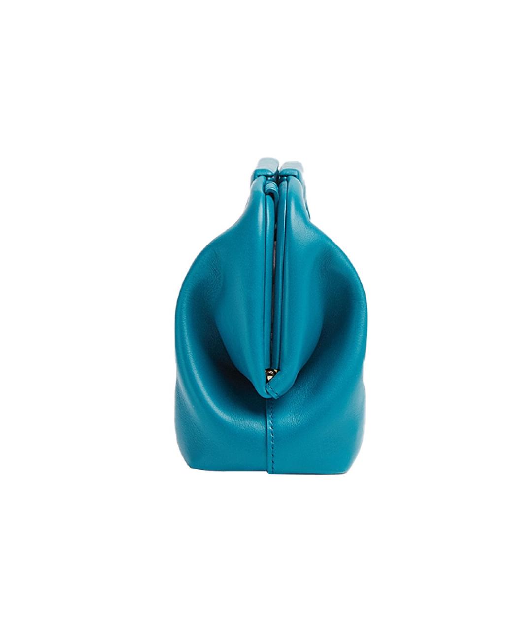 BOTTEGA VENETA Бирюзовая кожаная сумка через плечо, фото 2