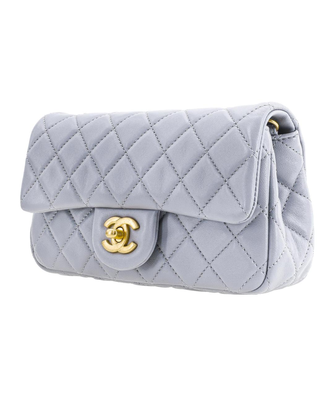 CHANEL Голубая кожаная сумка через плечо, фото 2