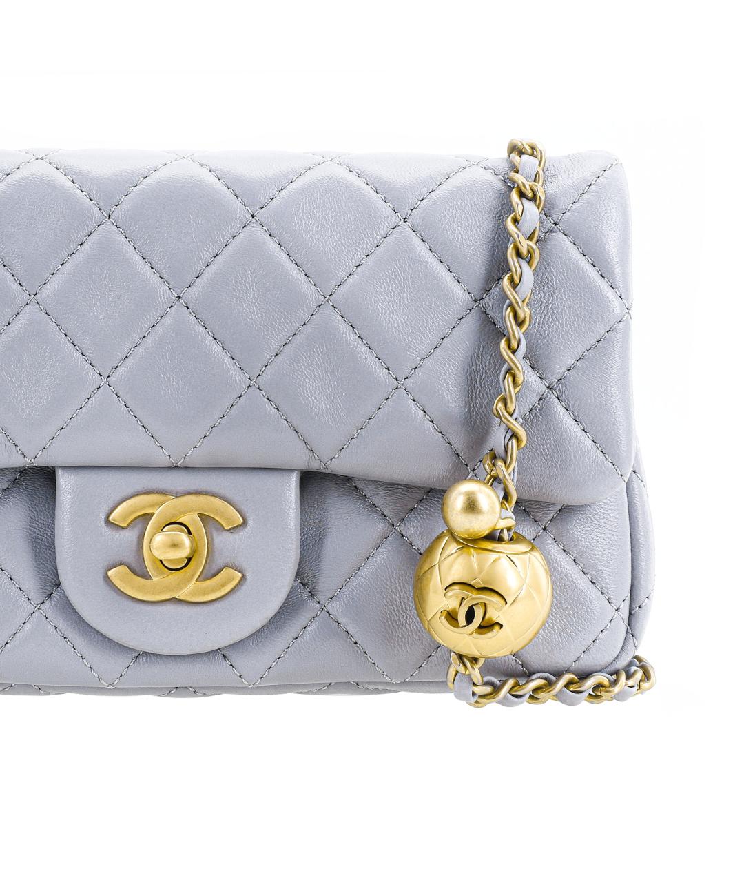 CHANEL Голубая кожаная сумка через плечо, фото 5