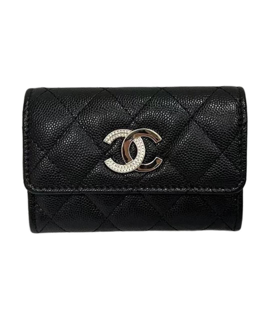 CHANEL Черный кожаный кошелек, фото 1
