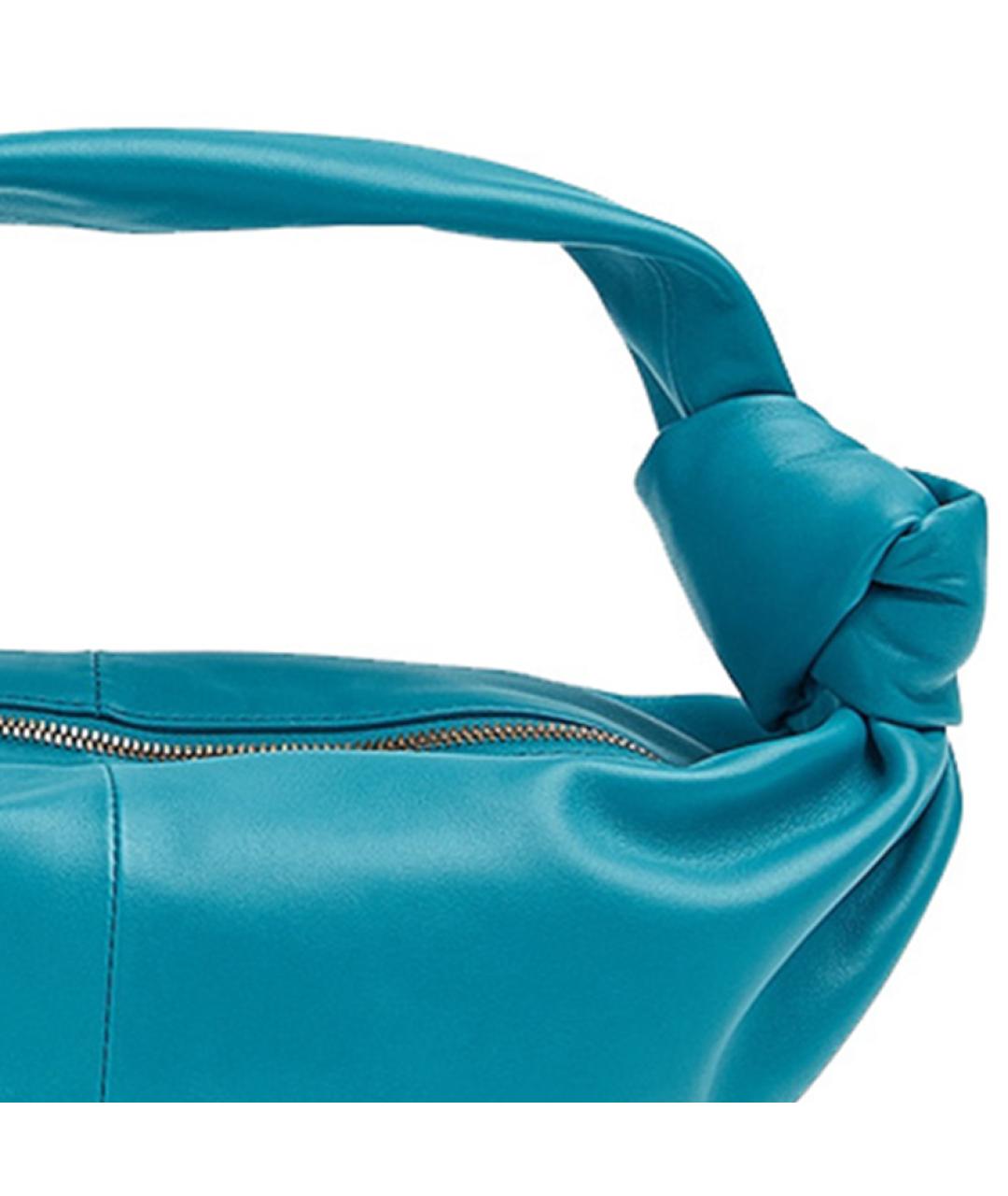 BOTTEGA VENETA Бирюзовая кожаная сумка через плечо, фото 4