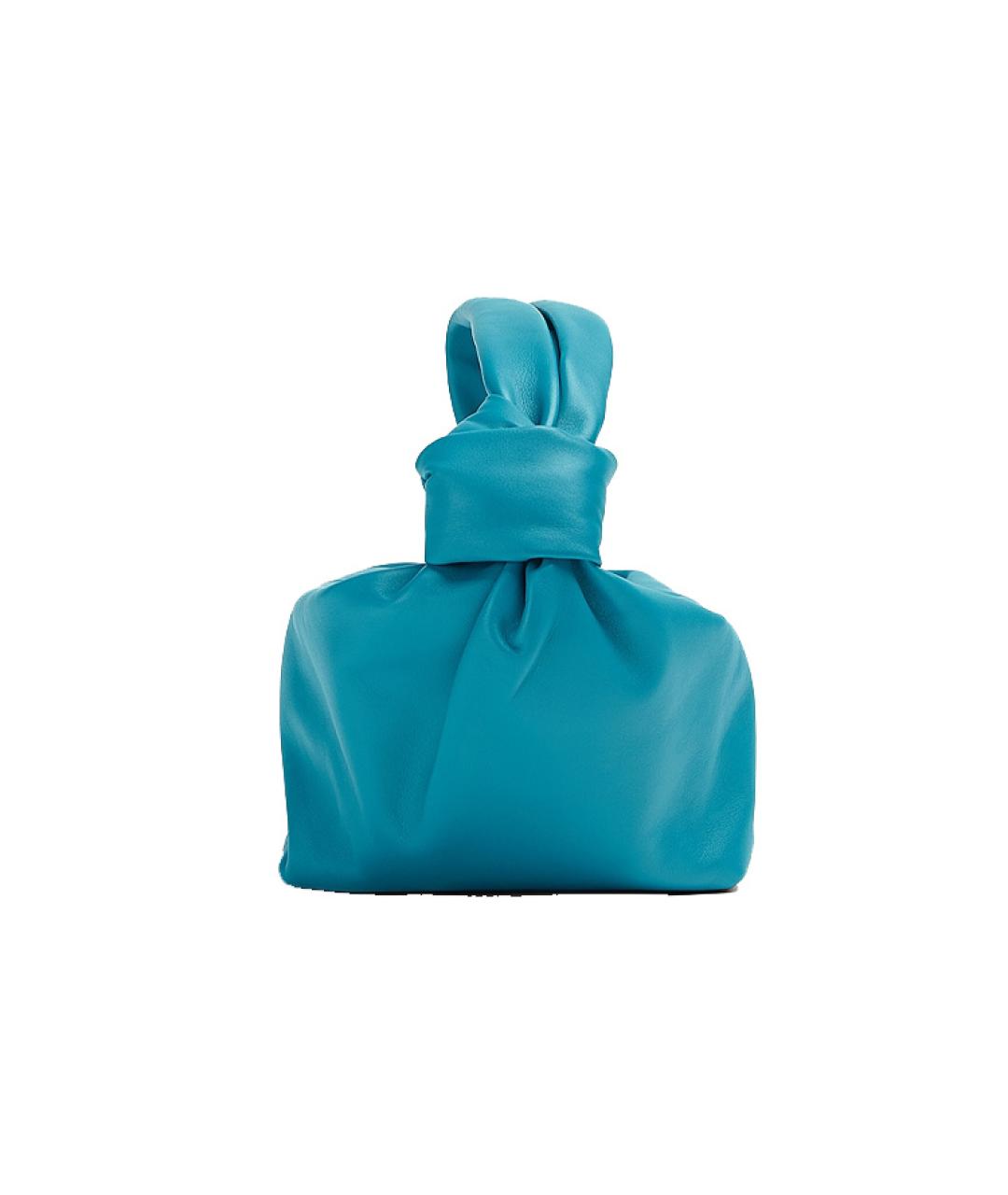 BOTTEGA VENETA Бирюзовая кожаная сумка через плечо, фото 2