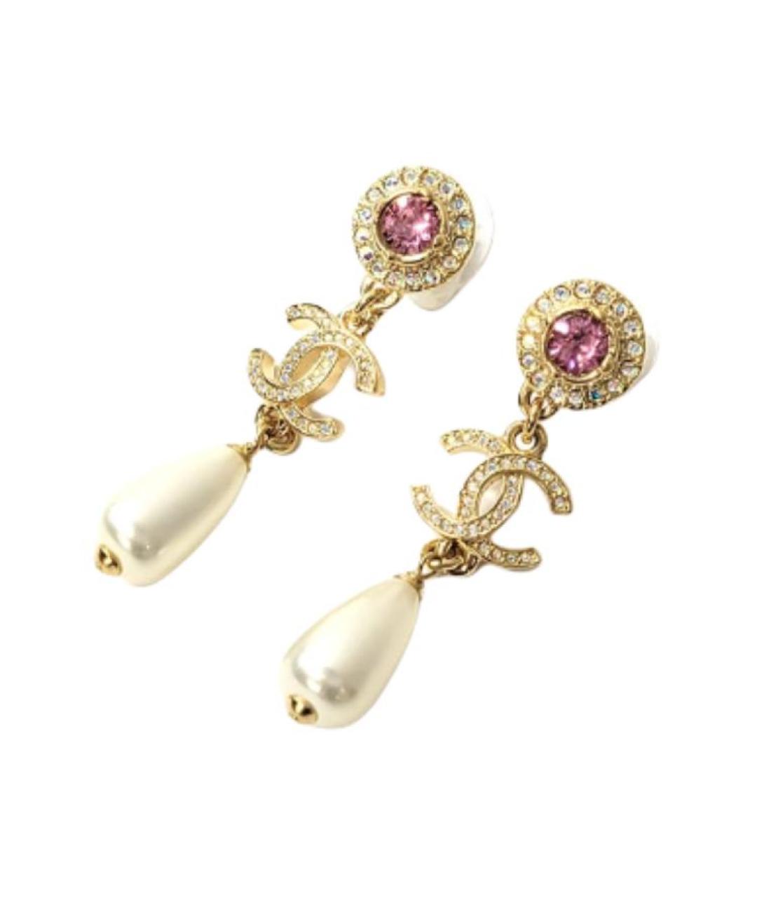 CHANEL Золотые металлические серьги, фото 2