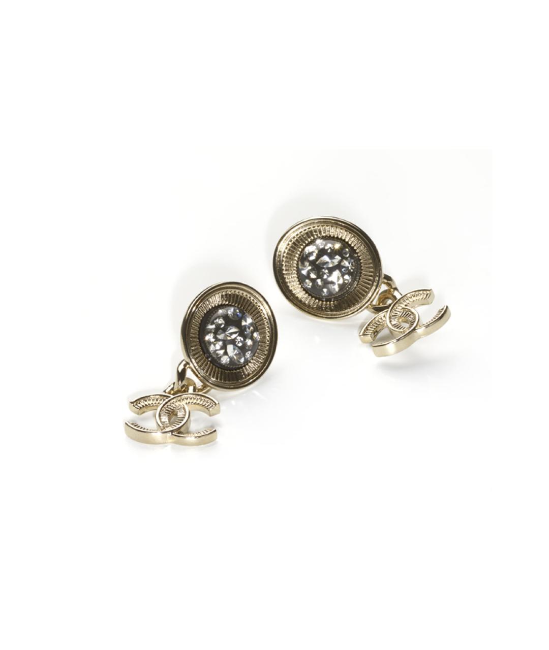 CHANEL Золотые металлические серьги, фото 2