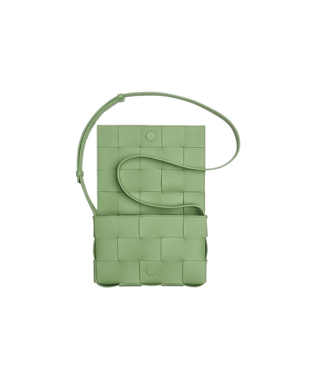 BOTTEGA VENETA Салатовая кожаная сумка через плечо, фото 3
