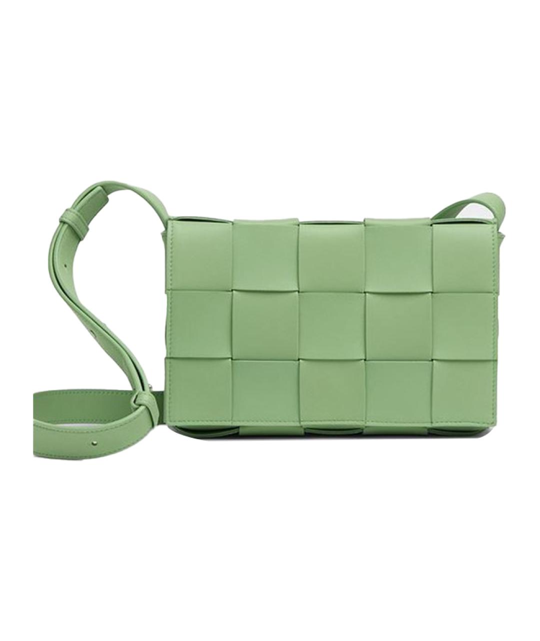 BOTTEGA VENETA Салатовая кожаная сумка через плечо, фото 2
