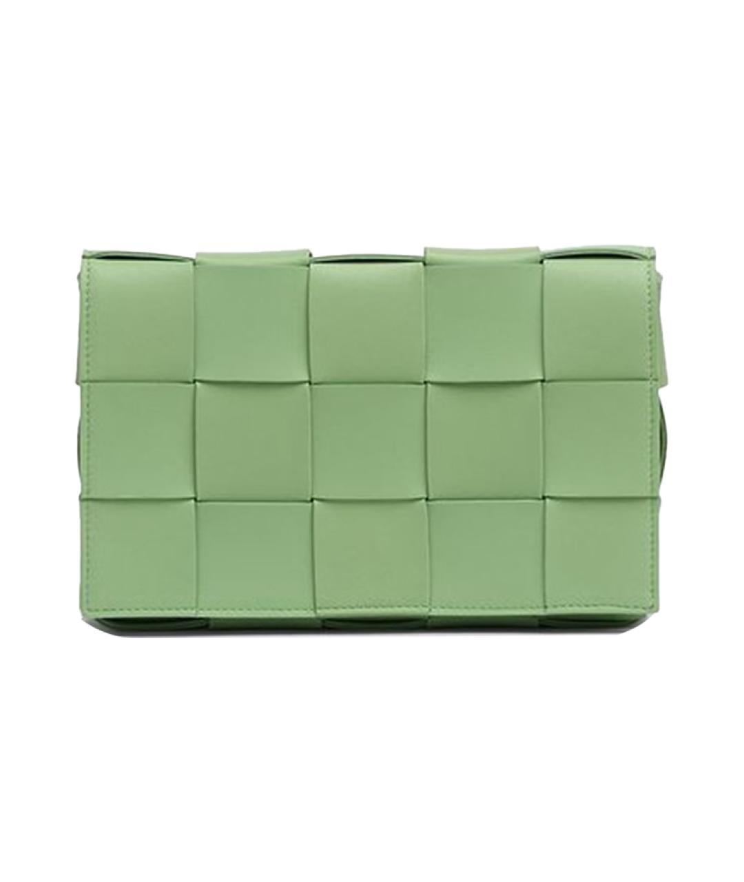 BOTTEGA VENETA Салатовая кожаная сумка через плечо, фото 1