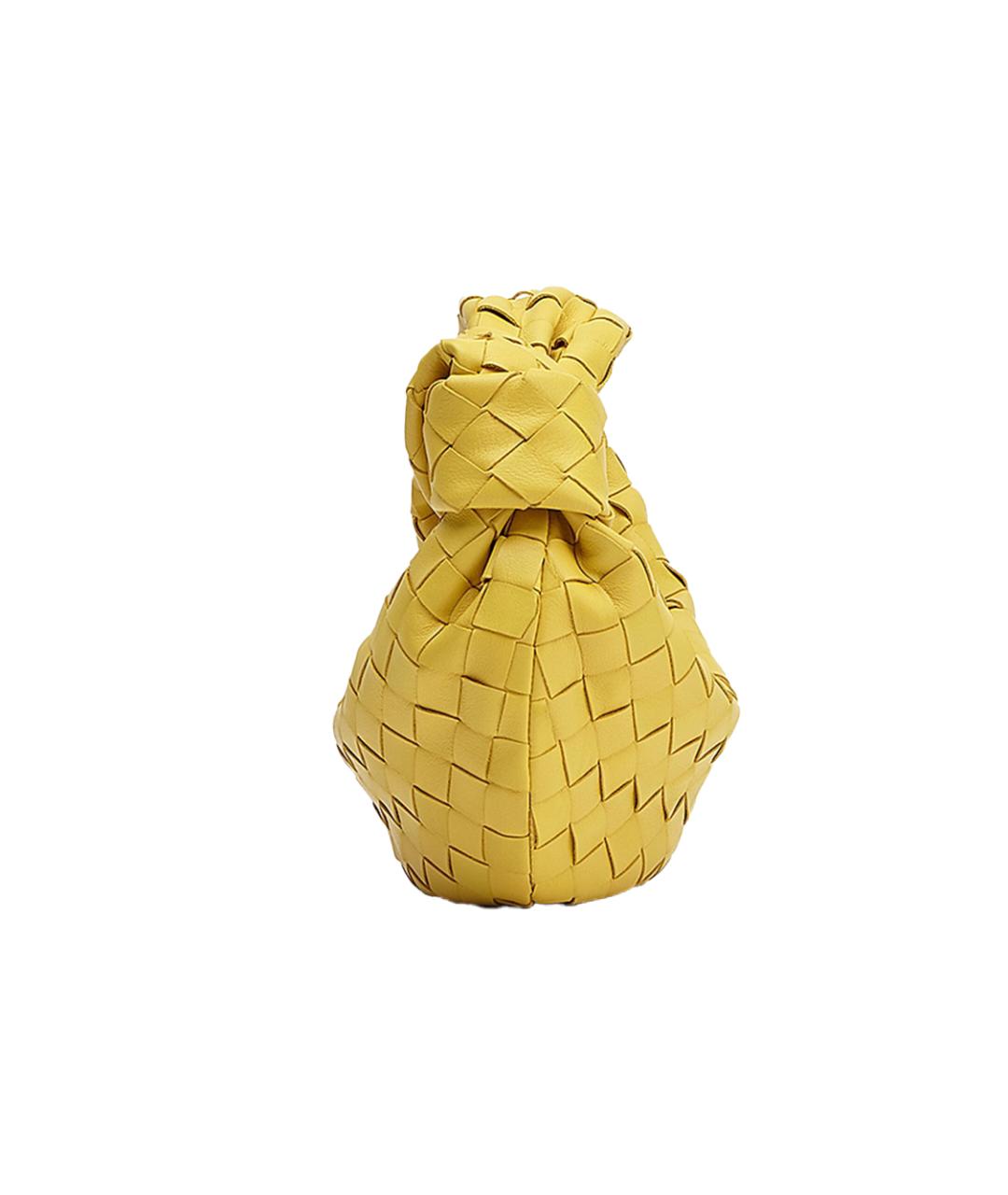 BOTTEGA VENETA Желтая кожаная сумка через плечо, фото 3