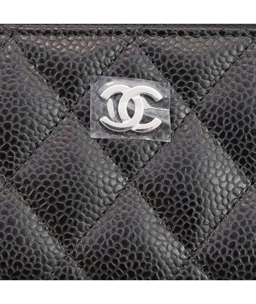 CHANEL Черный кожаный кошелек, фото 2