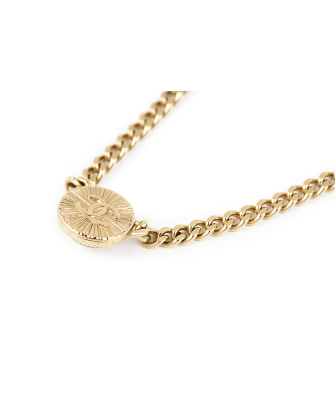 CHANEL Золотая металлическая подвеска, фото 4