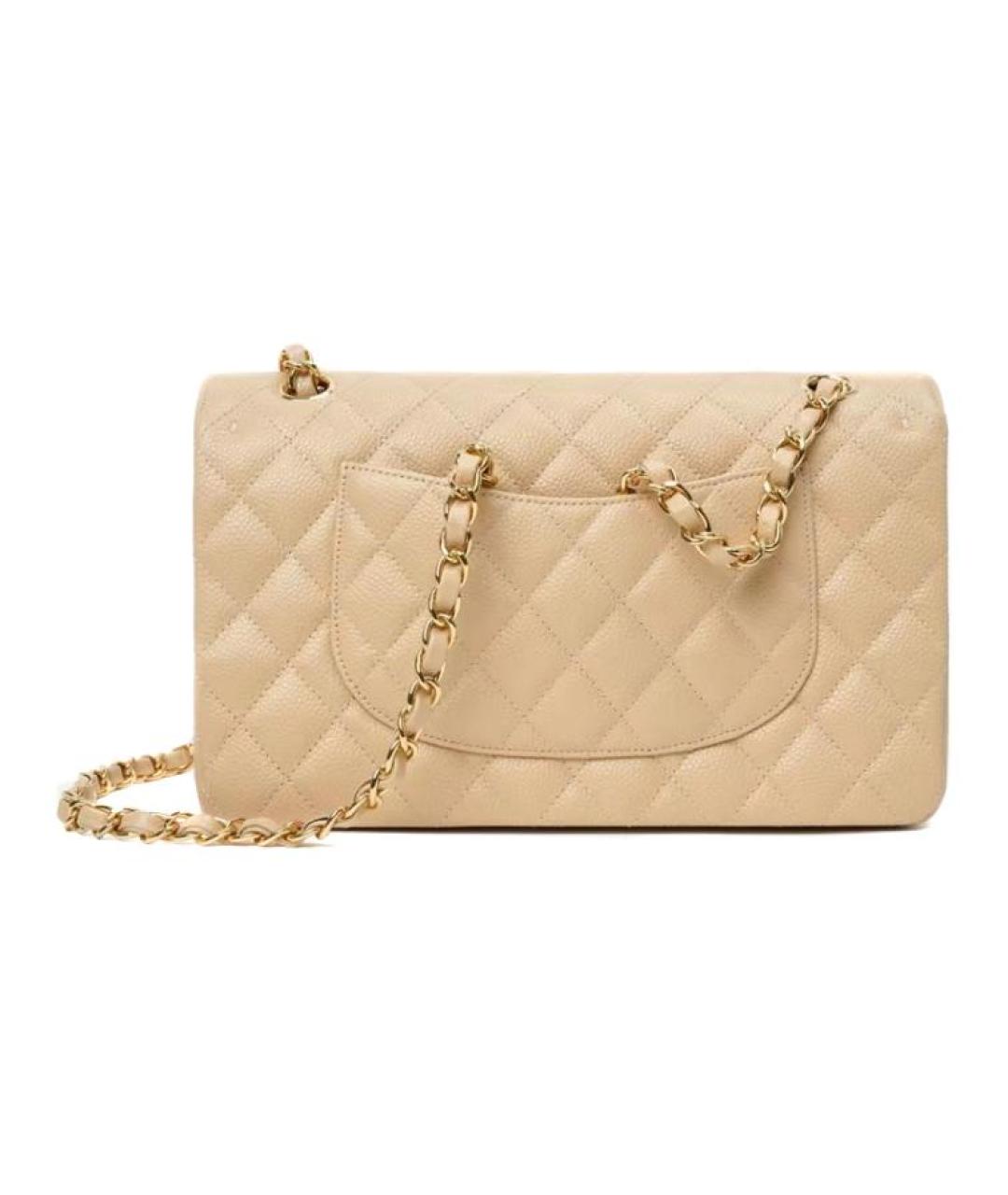 CHANEL Бежевая кожаная сумка через плечо, фото 2